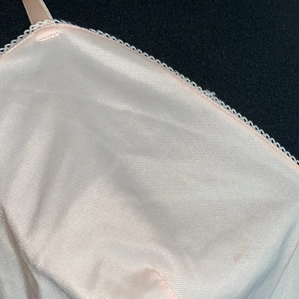 Van Roalte Pink long body Slip Vintage 50s silky Large 40 DuPont Nylon retro - Picture 3 of 8